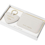 'Wonderful Mum' Heart Keyring & Card Holder | Off White