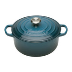 Round Cast Iron Casserole Dish | Deep Teal | 20cm