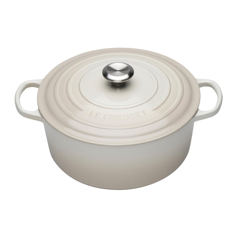 Round Cast Iron Casserole Dish | Meringue | 28cm