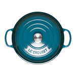 Shallow Cast Iron Casserole Dish | Deep Teal | 26cm