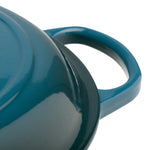 Shallow Cast Iron Casserole Dish | Deep Teal | 26cm