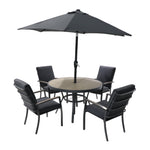 Monza 4 Seat Set with Highback Armchairs & 2.5m Parasol