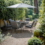 Monza 6 Seat Set with Highback Armchairs & 3m Parasol