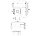 Turin Compact Modular Dining Set with Rectangular Gas Firepit