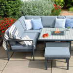 Turin Compact Modular Dining Set with Rectangular Gas Firepit