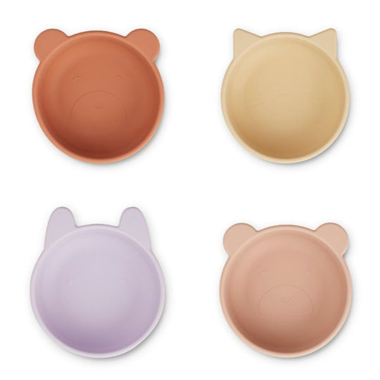 Iggy Cat Silicone Bowl Set | Pastel Mix | 4 Pack