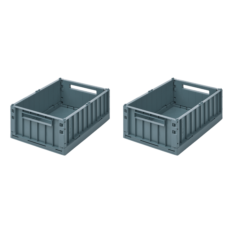 Medium Weston Storage Box Set | Whale Blue | 2 Pack