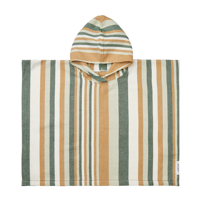 Roomie Hooded Stripe Poncho | Dusty Mint
