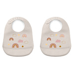 Tilda Rainbow Silicone Bib Set | Sandy | 2 Pack