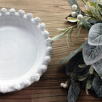 Decorative Bobble Edged Bowl | White | Large