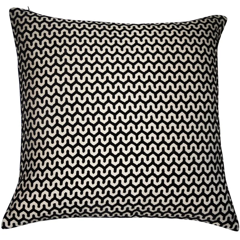 Cut Wave Velvet Oslo Cushion | Black | 43x43cm