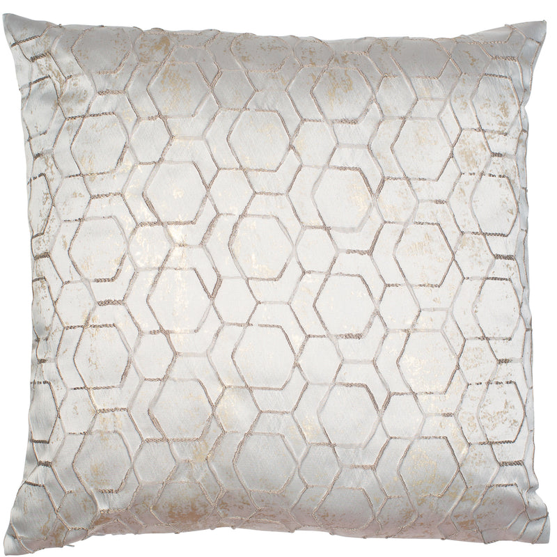 Jaan Geometric Velvet Cushion | Matt Silver | 50x50cm