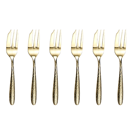 Champagne Mirage Pastry Fork Set | 6 Piece