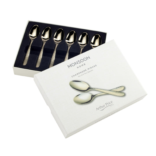 Champagne Mirage Tea Spoon Set | 6 Piece