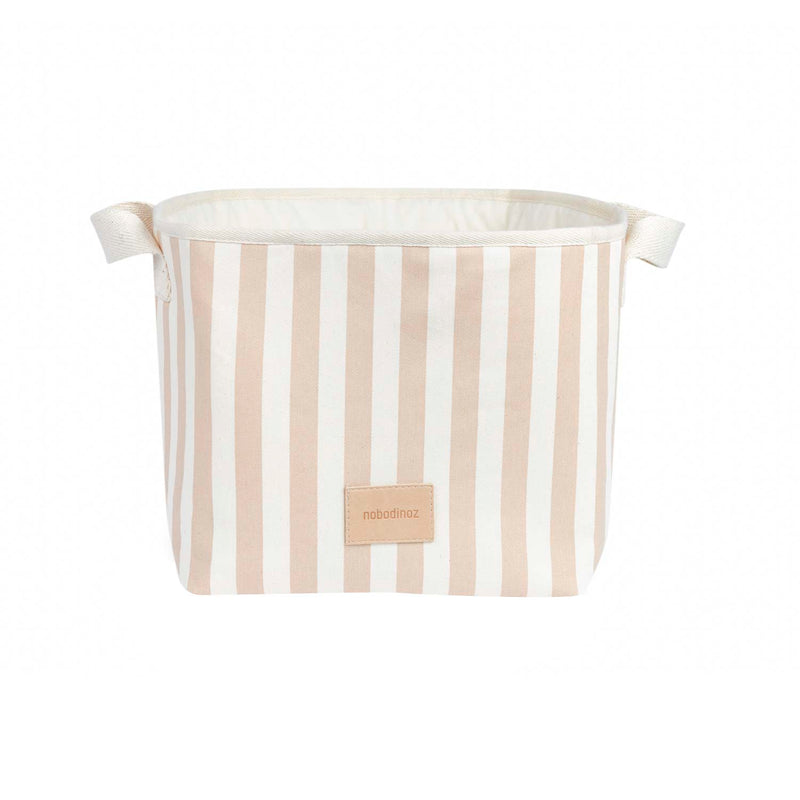 Django Toy Basket | Taupe Stripes | 22x23x23cm