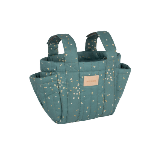 Hyde Park Stroller Organiser | Magic Green with Gold Confetti