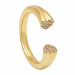 Open Heart CZ Ring | Gold Plate