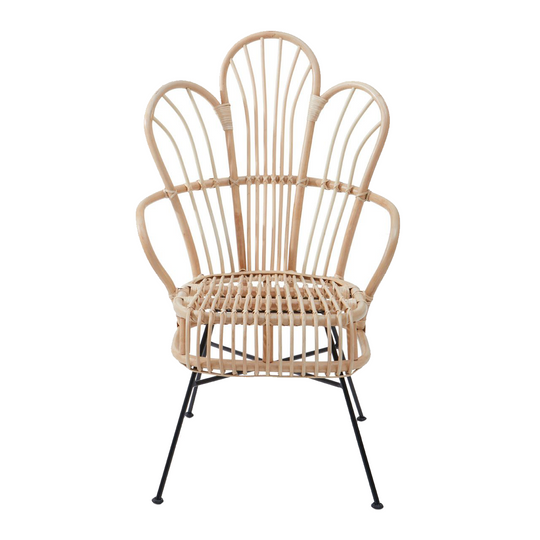 Java Scalloped Back Chair | Natural Rattan