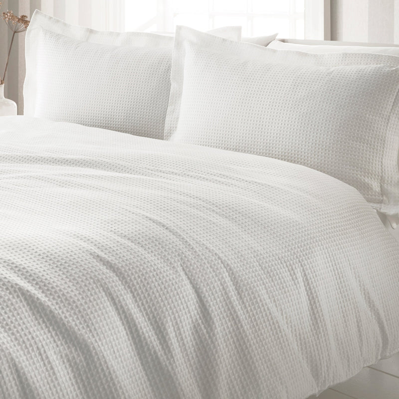 Waffle Duvet Cover Set | White