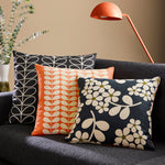 Wisteria Cushion | Navy & Orange | 45x45cm