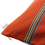 Embroidered Signature Stripe Cushion | Burnt Orange