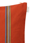 Embroidered Signature Stripe Cushion | Burnt Orange