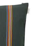 Embroidered Signature Stripe Cushion | Forest Green