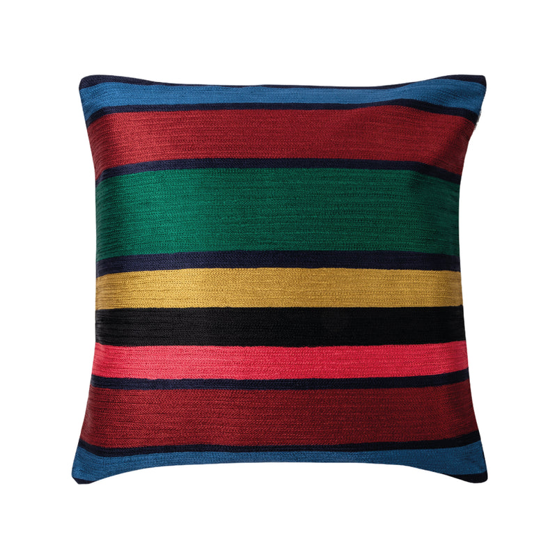 Embroidered Signature Stripe Cushion | Multi