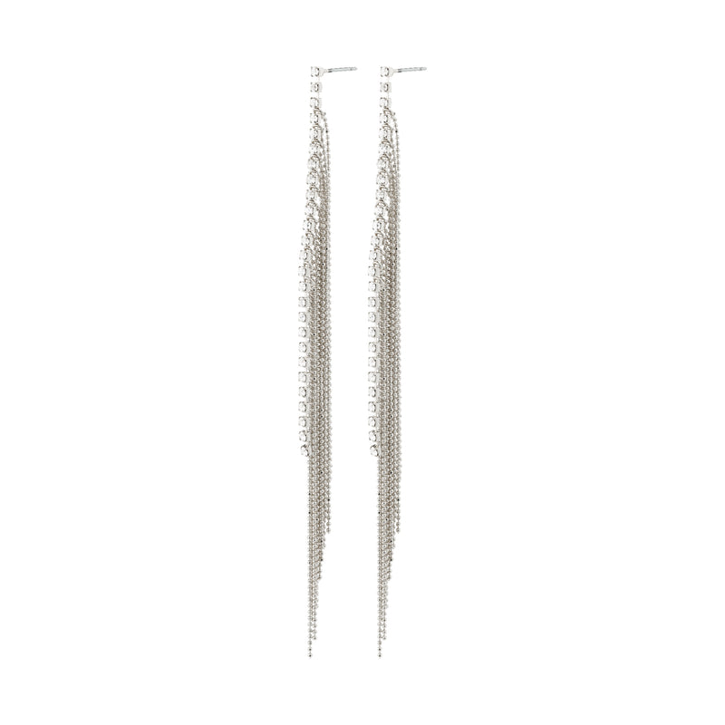 Ane Crystal Waterfall Earrings | Silver Plated