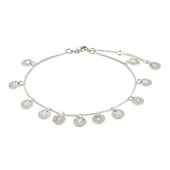 Carol Small Fifigree Coins Bracelet | Silver Plated