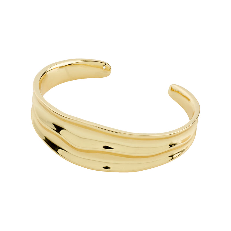 Dreams Wavy Bangle Bracelet | Gold Plated