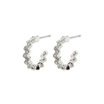 Ester Crystal Hoop Earrings | Silver Plated