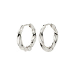 Taffy Recycled Large Swirl Hoop Earrings | Silver Plated