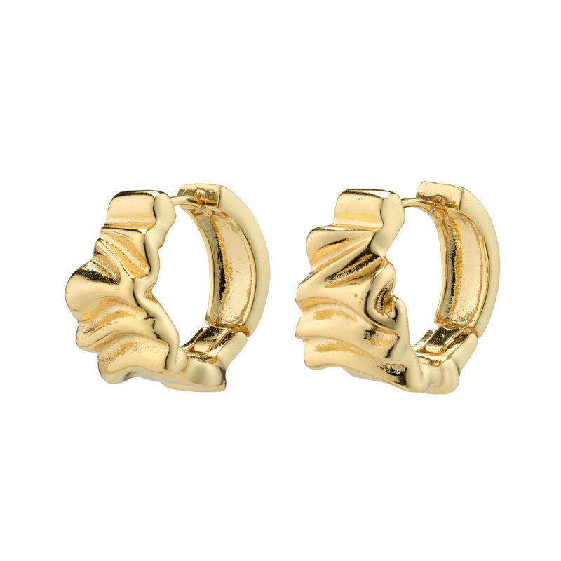 Willpower Recycled Huggie Hoop Earrings | Gold Plated