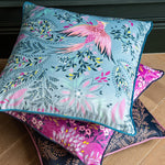 Bird of Paradise Cushion | Dusky Blue | 50x50cm