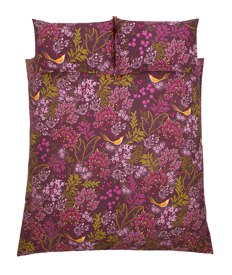 Songbird Duvet Cover & Pillowcase Set | Plum