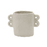 Medium Beige Paper Mache Pot | 28cm