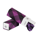 Genuine Purple & Black Tartan Shoelaces | 120cm