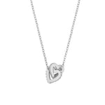 Connected Heart Pendant Necklace | Silver/Clear | 42cm