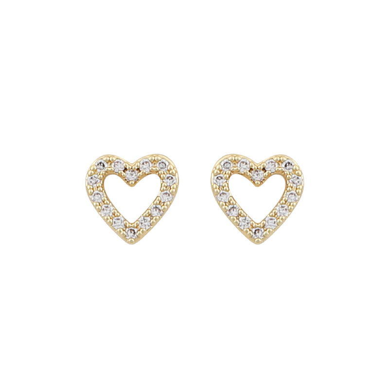 Valentina Heart Earrings | Gold/Clear | Small