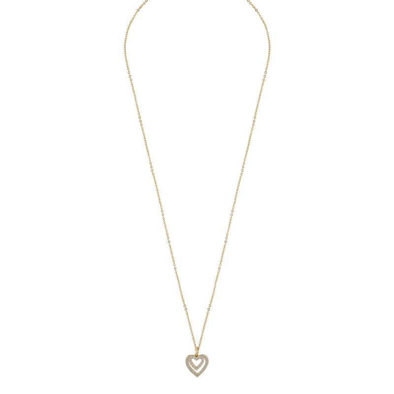 Valentina Small Pendant Necklace | Gold/Clear | 42cm