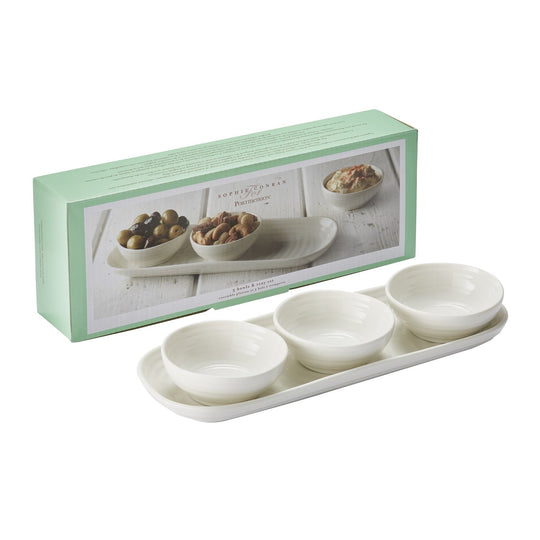 White Collection | Bowls & Tray Set | 3-Piece