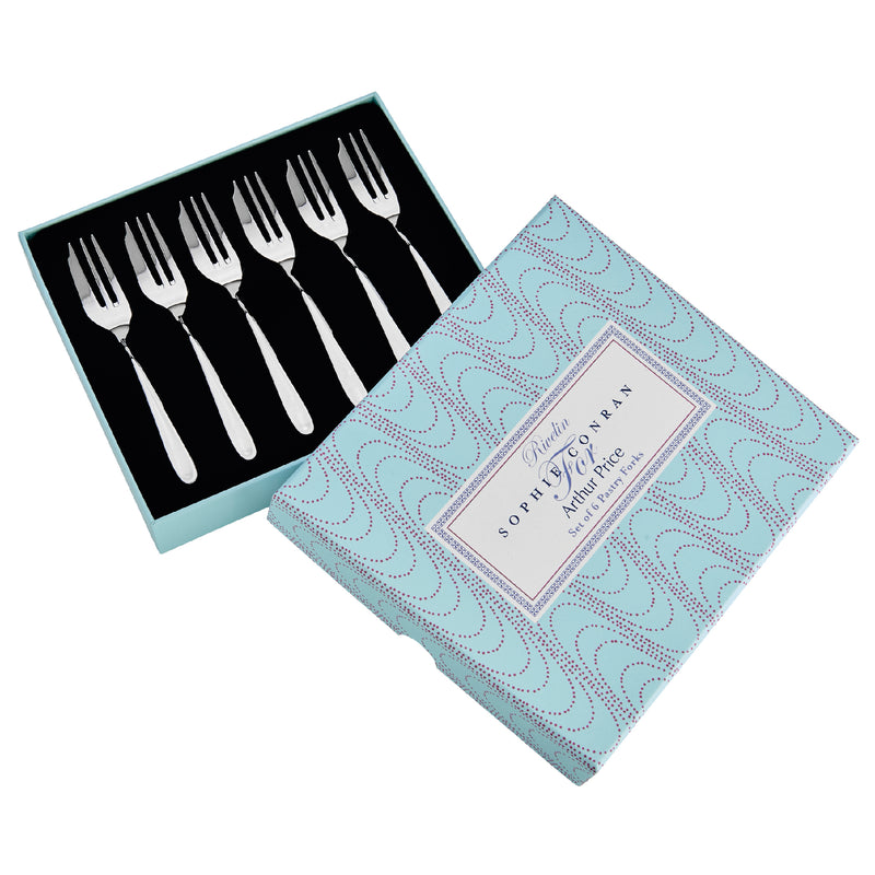 Rivelin Stainless Steel Pastry Fork Box Set | 6 Piece