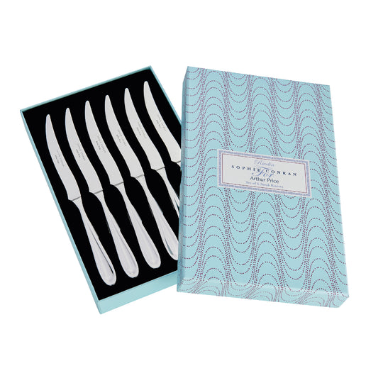 Rivelin Stainless Steel Steak Knife Box Set | 6 Piece