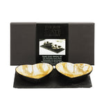 Gold Heart Serving Set with Slate Base