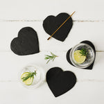 Heart Coasters | Natural Slate | Set of 4