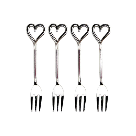 Love Heart Pastry Forks | Set of 4