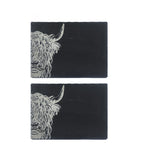Rectangular Tablemats | Etched Highland Cow | Set of 2
