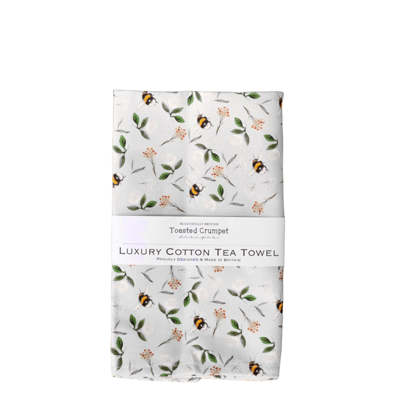 Bee Tea Towel | Duck Egg