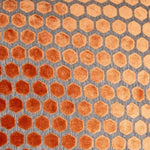 Hexagonal Cut Velvet Jorvic Cushion | Orange | 43x43cm